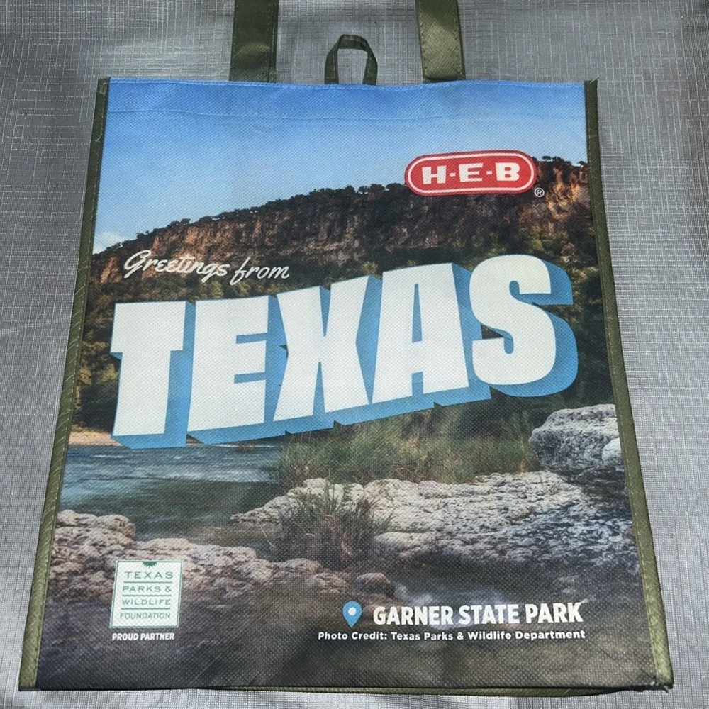 New With Tags H-E-B ~ Texas Shopping Reusable Bag 15x13.5 Earth Day‎ Theme